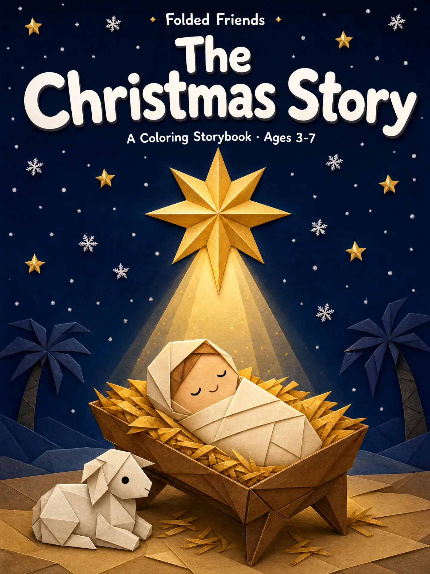 Folded Friends The Christmas Story coloring book cover