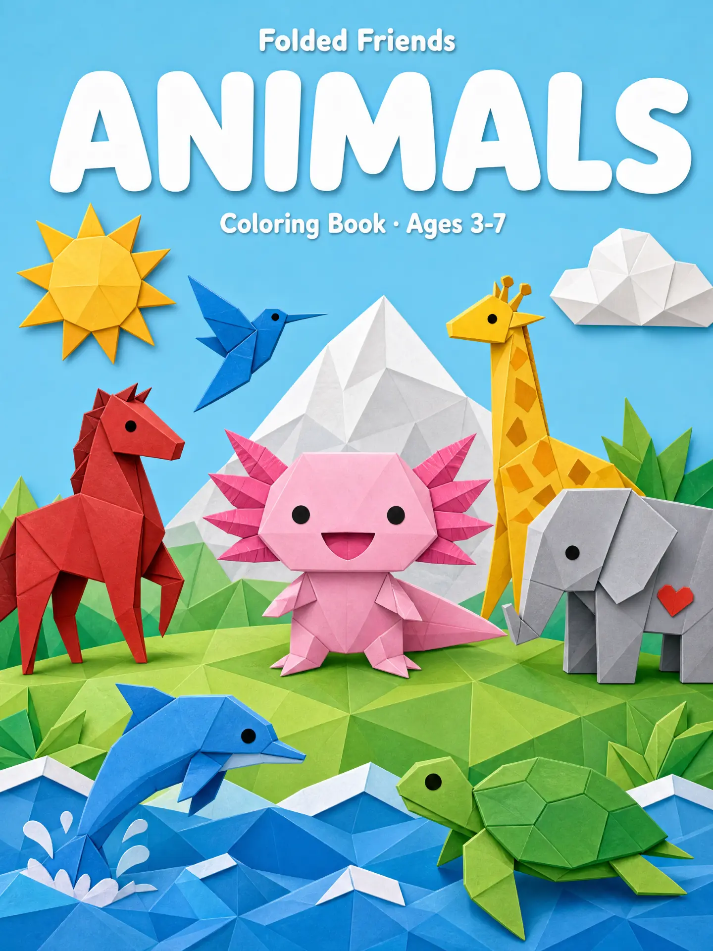 Folded Friends Animals coloring book cover